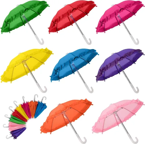AUEAR, Paquete de 8 mini paraguas coloridos y lindos para accesorios de fotografía, suministros de decoración del hogar