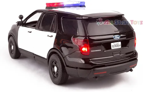 Miniatura 3 de Motormax 79536 2015 Ford Police Interceptor Utility Negro y Blanco con barra de luz intermitente, luces delanteras y traseras y 2 sonidos 1/24
