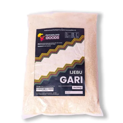 MOTHERLAND GOODS IJEBU West African Gari - Garri Ghana Premium - Sin gluten, sémola de yuca de alta calidad (4 libras)