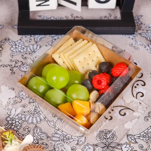 Miniatura 2 de NPLUX Cajas pequeñas de embutidos con tapas transparentes, cajas cuadradas de postre para llevar, contenedores de alimentos desechables