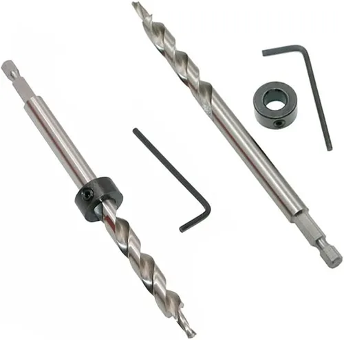 Acxico Juego de 2 brocas hexagonales de 3/8 pulgadas (0.374 in) para agujero de bolsillo, kit de guía de plantilla