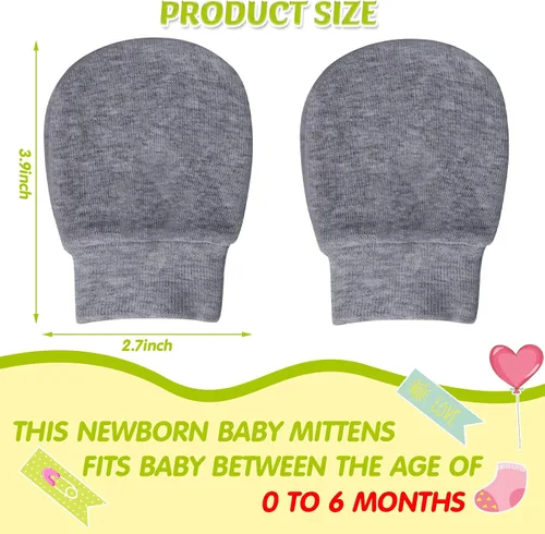 Miniatura 2 de 12 pares de guantes para bebé recién nacido, guantes antiarañazos para niños y niñas de 0 a 6 meses