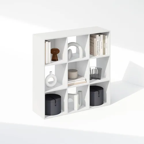 Miniatura 5 de Furinno Viola Estantería de Libros, Librero de 3 Niveles, Organizador de Almacenamiento en Cubos Estantería con Estante Abierto, con Contenedores