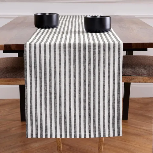 Miniatura 62 de Solino Home Camino de mesa de lino de 36 pulgadas – Amalfi Stripe 100% lino puro, camino de mesa azul marino y blanco, 14 x 36 pulgadas, ideal