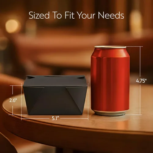 Miniatura 2 de Restaurantware Contenedor desechable para llevar, 30 oz / #1, negro