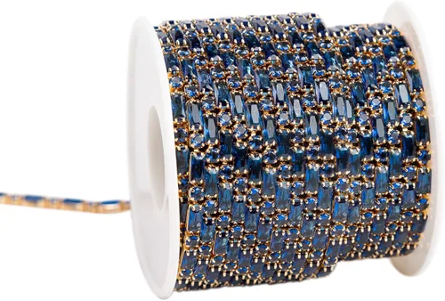 Miniatura 44 de KAOYOO 10 yardas de diamantes de imitación de circón de 0.079 pulgadas para manualidades de costura, decoración de bricolaje