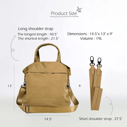 Miniatura 7 de ODODOS Bolsos Hobo Multi 2.0 con 2 correas para mujer, bolsos de mano, bolsos cruzados