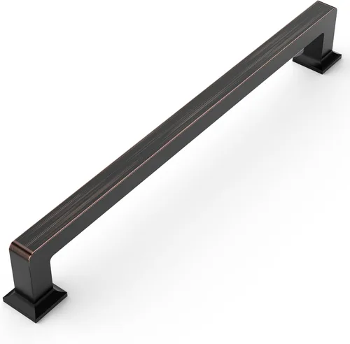 Miniatura 9 de Amerdeco - Paquete de 10 tiradores de latón cepillado para armarios con orificio central de 3 pulgadas (76 mm), tiradores para armarios de cocina