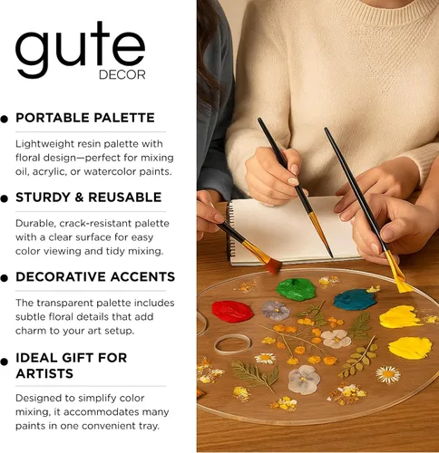 Miniatura 4 de Paletas de pintura botánica, artista de GUTE – Bandeja de pintura colorida para artistas de mezcla de colores, artistas, estudiantes y perfecto