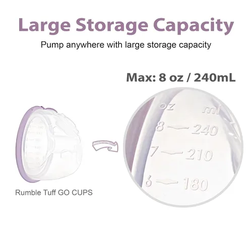 Miniatura 5 de BabyShown Rumble Tuff Go Cups: copas de colección manos libres. Tamaños de protección de pecho de 0.945 in e inserto de 0.827 in. Compatible