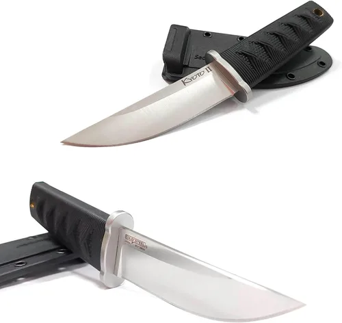 Miniatura 6 de Cold Steel Kyoto II 3-3/8" Cuchillo de hoja fija de acero inoxidable 8Cr13MoV compacto y duradero con punta de gota para uso al aire libre y caza