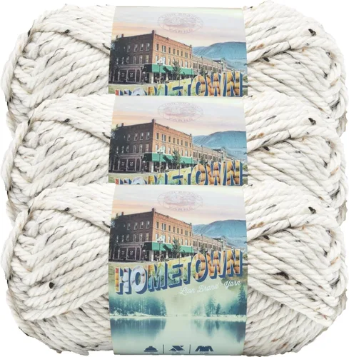 Miniatura 10 de Lion Brand Yarn Hometown - Ovillo de lana súper voluminoso para tejer, ganchillo y manualidades, 1 unidad, Phoenix Azalea