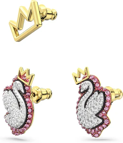 Miniatura 3 de SWAROVSKI Pop Swan Pierced Stud Earrings with Swarovski Swan Motif, Pink and Clear Crystals