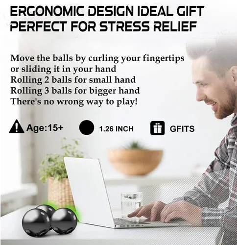 Miniatura 5 de Bolas magnéticas gigantes de 1.26 pulgadas para adultos, esfera mangética grande con estuche, masilla de ferrita, decoración de escritorio de Negro