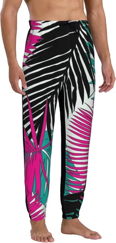 Miniatura 3 de Jutdopt Men Tropical Leaves Sweatpants Joggers Sweatpants Baggy Jogger Pants with Pocket for Men