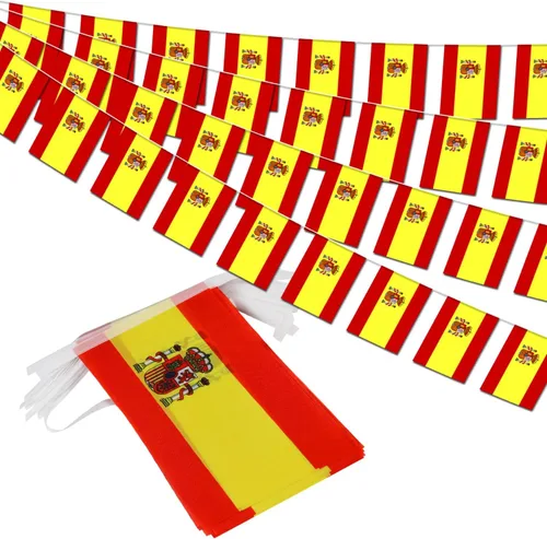 Miniatura 14 de Banderín de bandera de Colombia – 38 banderas, 42 pies, pequeñas banderas colombianas para decoración del país, escuela, fiesta, eventos deportivos