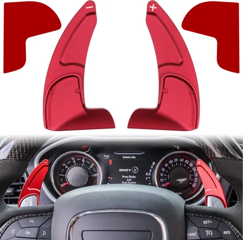 Cubierta de extensión de paletas de cambio del volante para Dodge Challenger Charger Durango RT & Scat Pack 2015-2024, para Jeep Grand Cherokee Rojo