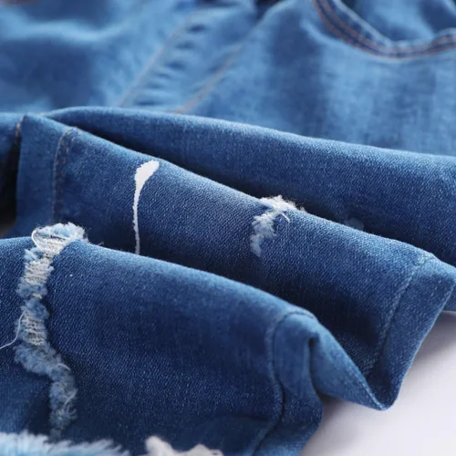Miniatura 3 de KIDSCOOL SPACE Jeans rasgados para bebé, pantalones de mezclilla elásticos con cintura desgastada para niños pequeños