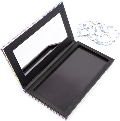 Miniatura 2 de Allwon Paleta magnética de sirena vacía paleta de maquillaje con espejo y 20 unidades adhesivas vacías de metal para sombra de ojos, lápiz labial
