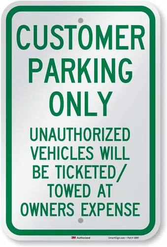SmartSign Letrero "Solo estacionamiento para clientes: vehículos no autorizados con boletos/remolcados" | 12 x 18 pulgadas, aluminio reflectante de