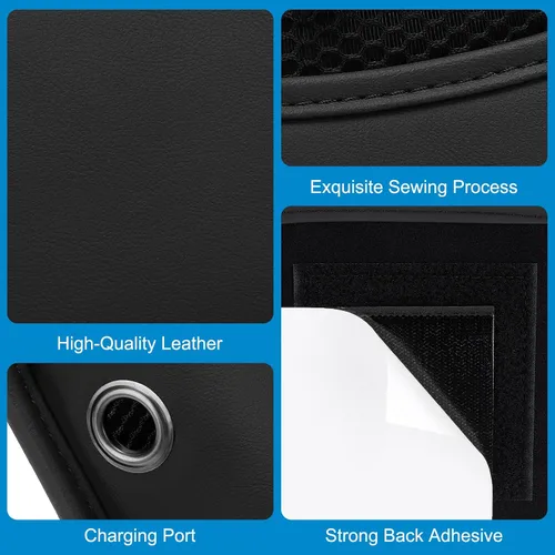 Miniatura 8 de Accmor Organizador de bolsillo lateral para asiento de automóvil, bolsa de piel sintética para asiento de automóvil, puerta, ventana, consola