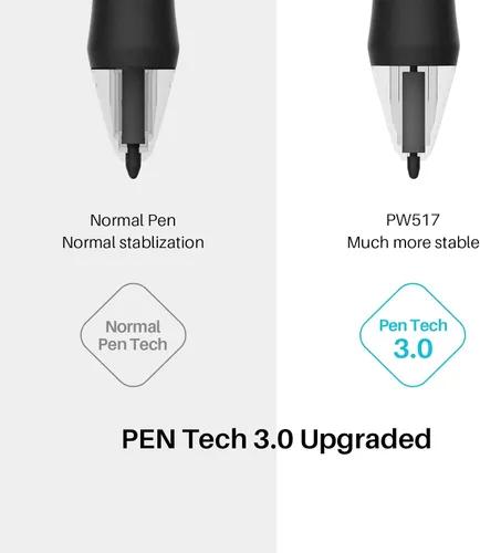 Miniatura 3 de HUION Lápiz digital sin batería PW517 para Kamvas 13, Kamvas Pro 24 (4K) y más