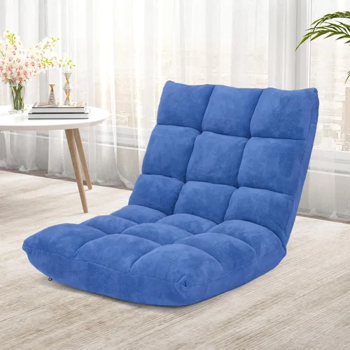 Miniatura 17 de S AFSTAR Silla reclinable acolchada ajustable de 14 posiciones con cómodo soporte de espalda y funda agradable a la piel, ideal para leer, jugar