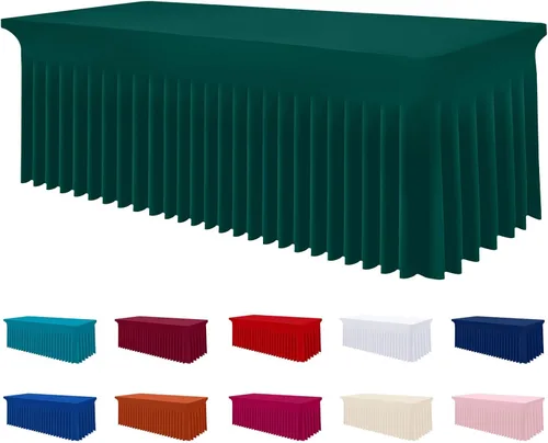 Miniatura 49 de Smiry Mantel de Spandex, Mantel Elástico Ajustable Extensible para Mesas Rectangulares de 6 Pies, Falda Cubierta de Mesa Impermeable y Lavable