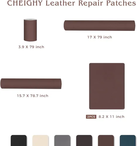 Miniatura 5 de CHEIGHY Kit de Reparación de Cuero para Muebles - Poliuretano Avanzado, Parche de Reparación de Cuero Autoadhesivo Fuerte e Impermeable para Sofá