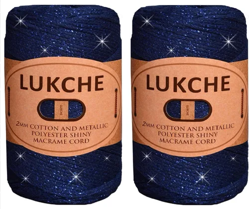 Miniatura 15 de Cordón de macramé de algodón brillante de 2 mm, 205 yardas, 8.80 oz, cordón de macramé para tejer para colgar en la pared, bolsos, porta plantas
