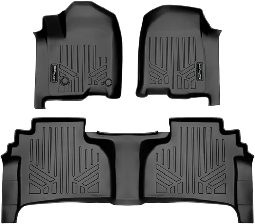 Miniatura 28 de SMARTLINER Juego de tapetes de piso de recubrimiento, de 2 filas, para Chevrolet Silverado 1500 2007-2013