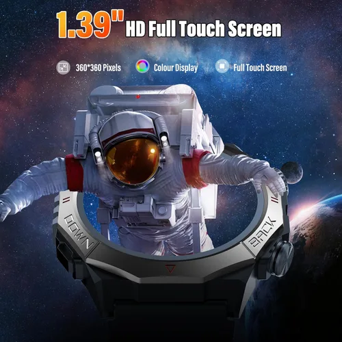 Miniatura 4 de Relojes inteligentes militares para hombres (respuestahacer llamadas), reloj de fitness HD de 1.39 pulgadas, monitor de sueño de frecuencia cardíaca