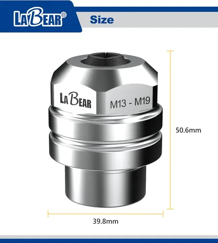 Miniatura 3 de LABEAR Adaptador de portabrocas intercambiable ajustable DR x M13–M19 de 1/2" – Juego de roscas de servicio pesado para roscado manual Securely
