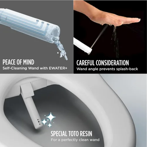 Miniatura 5 de TOTO WASHLET+ S7 - Asiento de inodoro electrónico con bidé EWATER+ con limpieza de tazón y varita y tapa contemporánea, alargado, algodón blanco