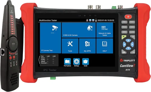 Miniatura 21 de Triplett 8075 CamView IP Pro-X - Probador de cámara CCTV con PoE, servidor DHCP incorporado y pantalla táctil TFT de 7 pulgadas - NTSC/PAL, HD-CVI
