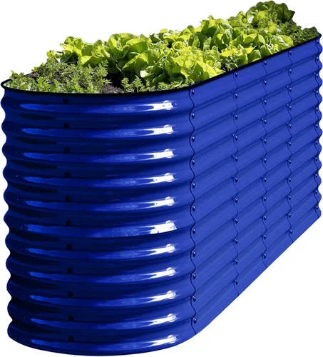 Miniatura 10 de Olle Camas de jardín elevadas galvanizadas para exteriores, 17 pulgadas de alto, 12 en 1, macetas elevadas para cultivar hierbas, verduras, flores