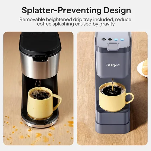 Miniatura 3 de Tastyle Cafetera de una sola porción para cápsulas K, molido y té, máquinas de café caliente y helado con ajuste fuerte, tamaños de preparación de 6