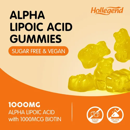 Miniatura 6 de Gomitas de ácido alfa lipoico de 1000 mg con biotina, suplemento de ALA masticable de alta absorción para antioxidantes, salud cerebral y apoyo