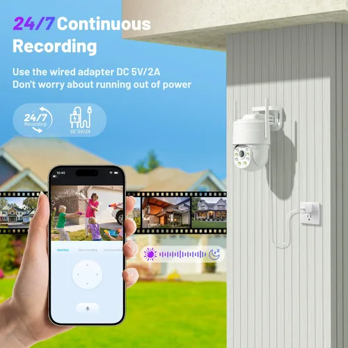 Miniatura 3 de KKB Cámara de seguridad celular 4G LTE, cámara celular con cable, tarjeta SIM integrada para exteriores/interiores, plan de datos ilimitado, sin