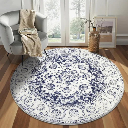 Miniatura 14 de Pauwer Alfombra vintage de flores 2 x 3 pulgadas, estilo envejecido, antideslizante, de pelo bajo, tapete para entrada, interior, pequeña, retro