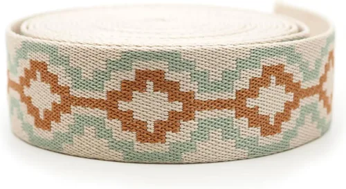 CRAFTMEMORE Correa de poliéster de algodón estilo bohemio de 1.5 pulgadas, correas fuertes para artes, manualidades, correa para bolsa (5 yardas,