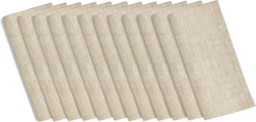 Miniatura 20 de Solino Home Servilletas de cóctel de lino negro Chambray de 6 x 6 pulgadas, servilletas de tela de lino 100% puro, juego de 12 servilletas cuadradas