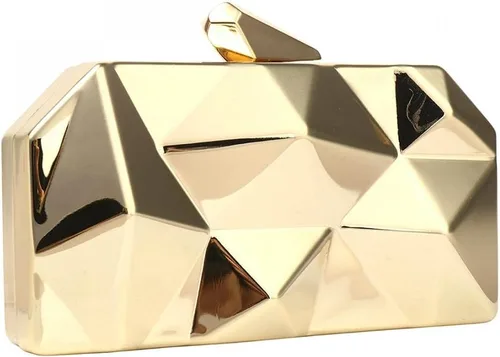 Bolso de noche de metal con patrón geométrico de celosía para mujer, para boda, novia, graduación, bolso cruzado con cadena