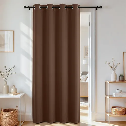 Miniatura 30 de Joydeco Cortina opaca para puerta de privacidad de 78 pulgadas de largo, cortina de armario con ojales para armario abierto, divisor de habitación
