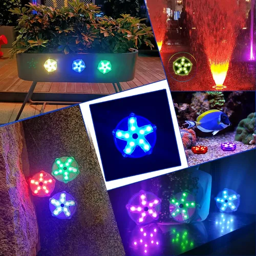Miniatura 6 de Luces flotantes para piscina, luces magnéticas impermeables que cambian de color, luces de piscina alimentadas por pilas que flotan, estrellas