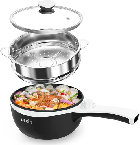 Miniatura 17 de Dezin Olla Caliente Eléctrica Mejorada, Sartén Antiadherente, Olla Eléctrica Rápida para Fideos, Olla Caliente Portátil Mini de 1.5L para Bistec