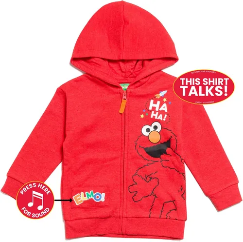 Miniatura 4 de Sesame Street Elmo - Sudadera con capucha de forro polar con cremallera para bebés y niños