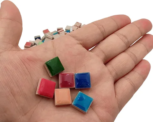 Miniatura 2 de Azulejos de mosaico de cerámica irregulares de color aleatorio de 1.1 lb, para hacer bricolaje, creativos, para platos de bricolaje, macetas