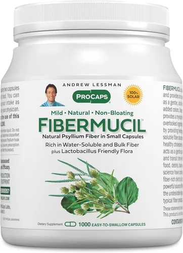 Miniatura 11 de ANDREW LESSMAN Fibermucil 180 cápsulas - Polvo de cáscara de psyllium. Promueve suavemente la regularidad y la salud digestiva. Rico en fibra.