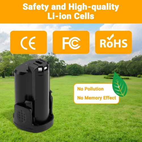 Miniatura 7 de Joiry Batería de iones de litio de repuesto de 12 V 3000 mAh con mayor seguridad y mayor tiempo de funcionamiento, compatible con herramientas